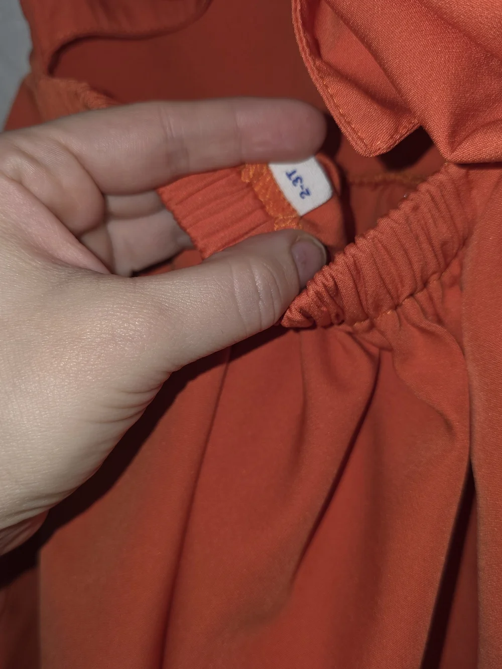 Girls' Orange Flutter Sleeve Dress